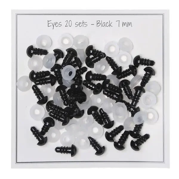 Köp nu Go Handmade Säkerhetsögon Svart 7 mm (20 par)